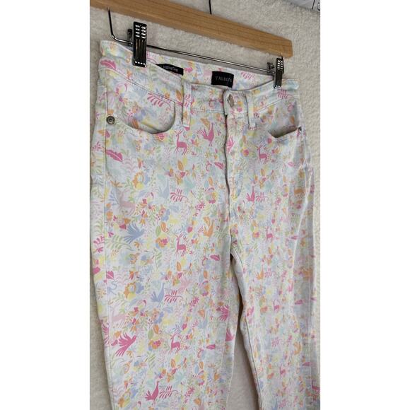 Talbots Pants Womens 2 Crop Legging Pastel Animal Print Stretch Summer‎ Casual - Picture 2 of 13